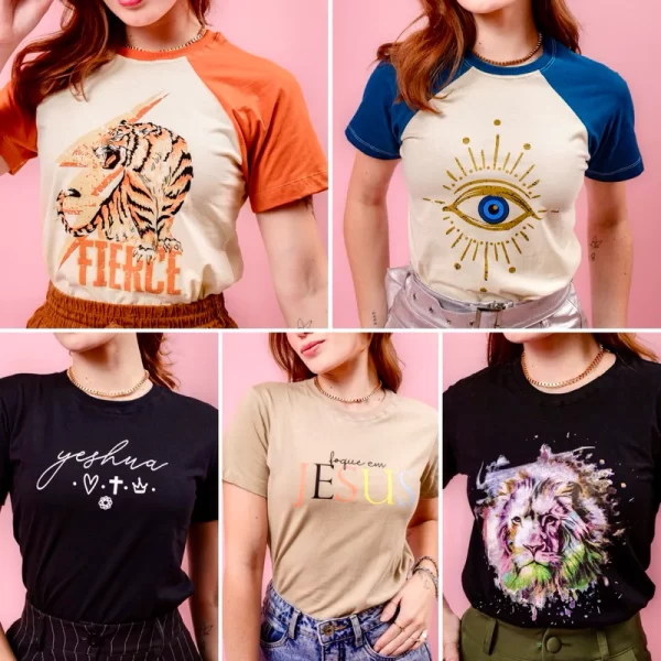T Shirt Feminina 100% Algodão Camiseta Feminina Blusa Moda Blogueira América